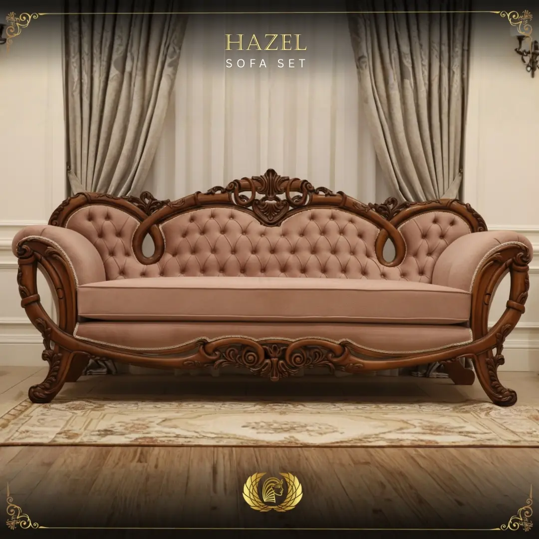 Handmade Hazel Peach Sofa | Mobilia Cleopatra 3 hazel sofa set (sofa)1