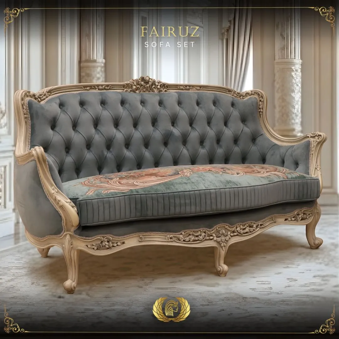 Handmade Fairuz Mint Green Loveseat | Mobilia Cleopatra 3 Fairuz-Sofa-Set-