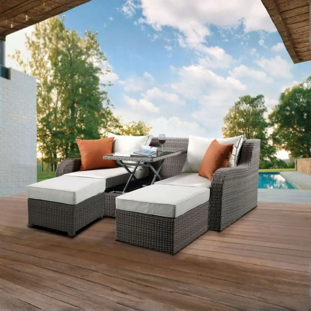 Salena Patio Sofa &Amp;Amp; Ottoman By Acme | Mobilia Cleopatra 3 Salena Patio Sofa & Ottoman