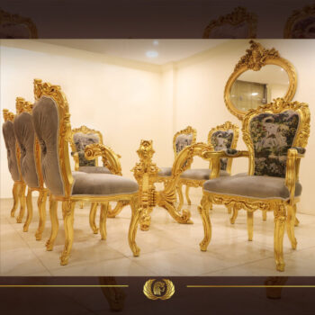 Handmade 9Pcs- Revolution Gray Dinning Table