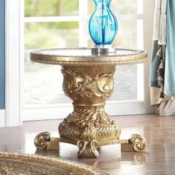 Luxury Gold End Table HD-328G By Homey Design