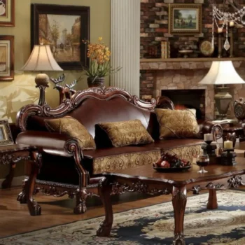 Dresden Brown Leather Sofa With 3 Pillows by ACME
