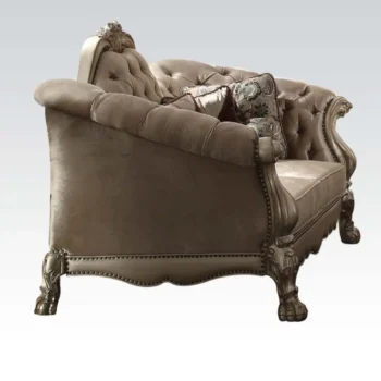Dresden Bone Velvet Loveseat With 5 Pillows by ACME