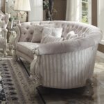 Versailles Sofa With 5 Pillows in Ivory Velvet 52085 By ACME
