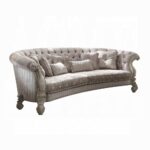Versailles Sofa With 5 Pillows in Ivory Velvet 52085 By ACME - Image 2
