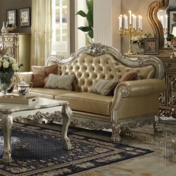 Dresden Bone Leather Sofa With 4 Pillows
