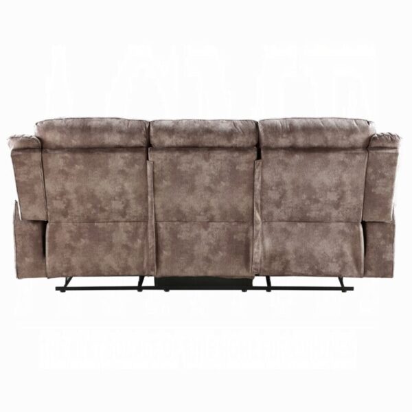 Chocolate Velvet Motion Sofa & Console With USB Back Side