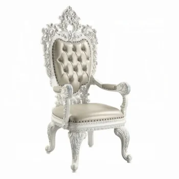 Beige Leather Dining Chair Set of 2