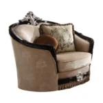 Ernestine Tan Fabric Chair With 2 Pillows by ACME