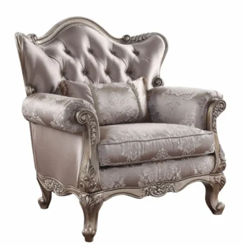 Jayceon Chair WPillow Fabric & Champagne Finish By ACME
