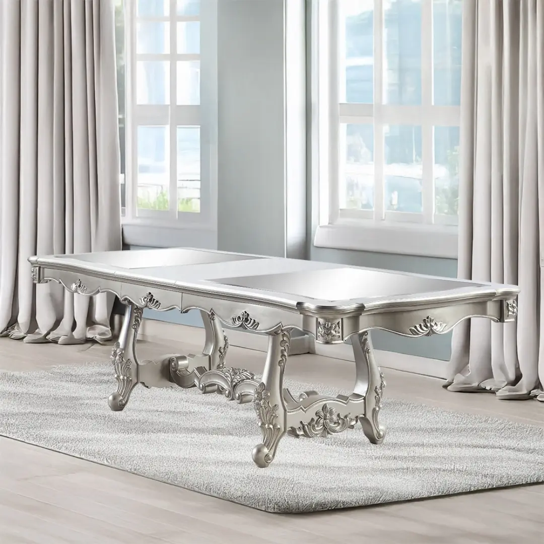 Bently Double Pedestal Dining Table By Acme | Mobilia Cleopatra 3 Bently Double Pedestal Dining Table By ACME