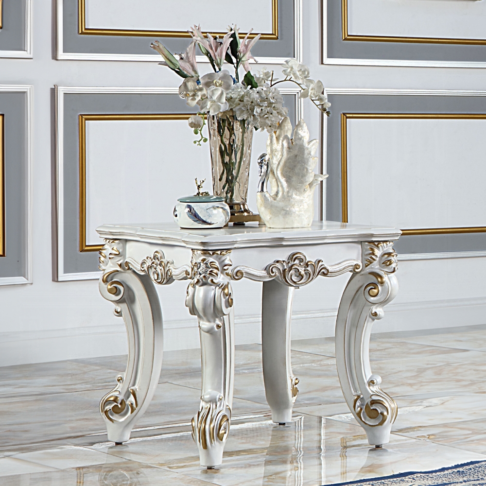 Pearl Vendom Ii End Table Lv01333 By Acme | Mobilia Cleopatra 3 Pearl End Table