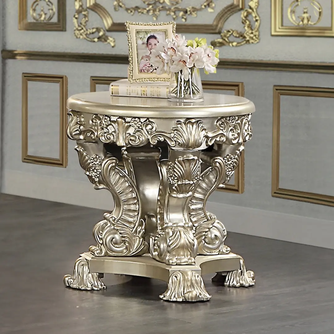 Sorina Gold End Table By Acme | Mobilia Cleopatra 3 Sorina Gold End Table