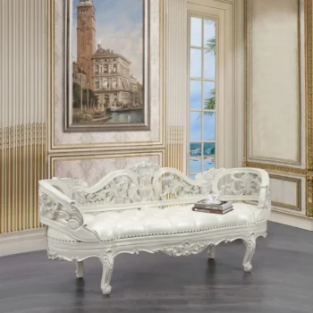 White Leather Bench