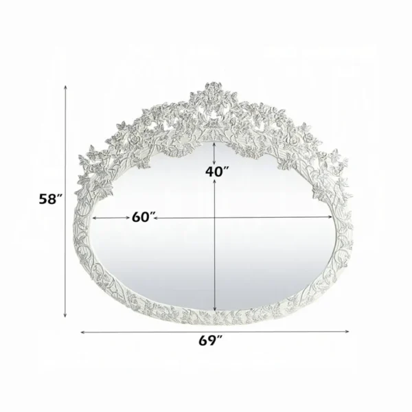 Vanaheim Mirror in Antique White Finish by ACME - Image 2