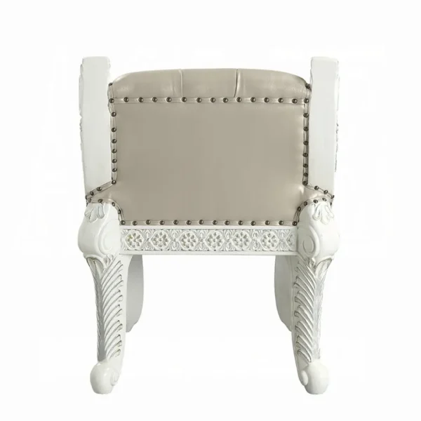 Vanaheim Beige Leather Vanity Stool by ACME - Image 4