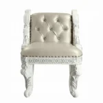 Vanaheim Beige Leather Vanity Stool by ACME - Image 2