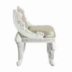 Vanaheim Beige Leather Vanity Stool by ACME - Image 3