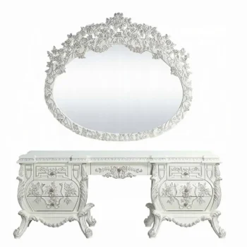Vanity Desk in Antique White Finish