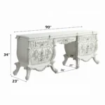 Vanaheim Vanity Desk in Antique White Finish by ACME - Image 4