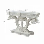 Vanaheim Sofa Table in Antique White Finish by ACME - Image 4