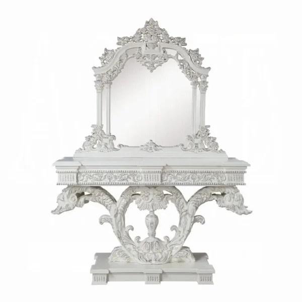 Vanaheim Sofa Table in Antique White Finish by ACME - Image 2