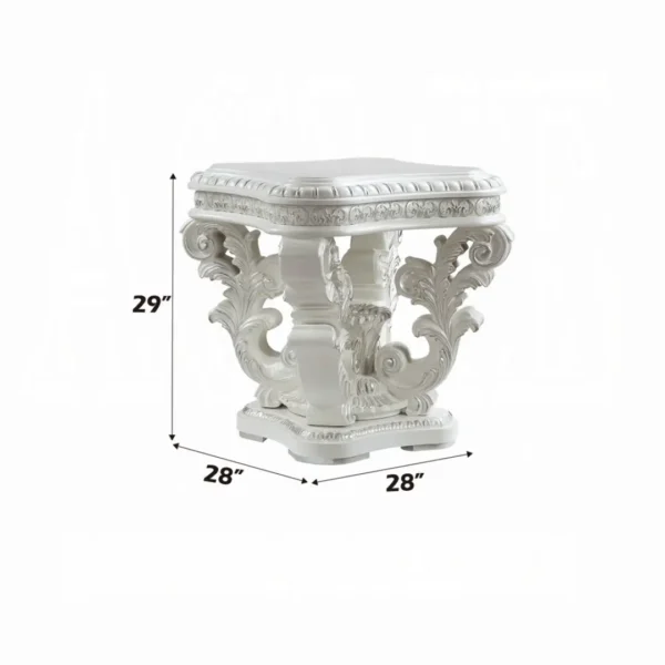 Vanaheim End Table in Antique White Finish by ACME - Image 4