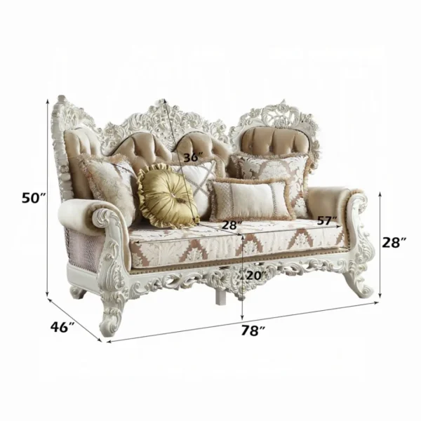 Vanaheim Fabric Loveseat With 5 Pillows by ACME - Image 3