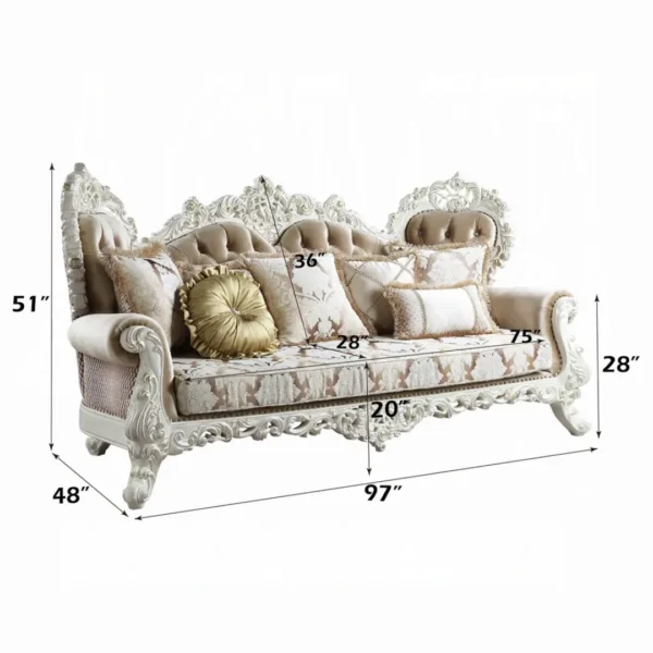 Vanaheim Fabric Sofa With 7 Pillows by ACME - Image 3