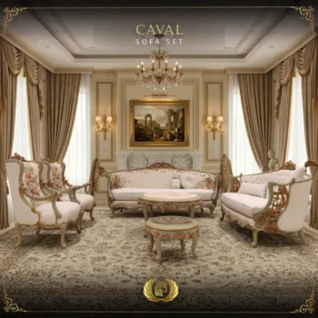 Caval White Sofa Set