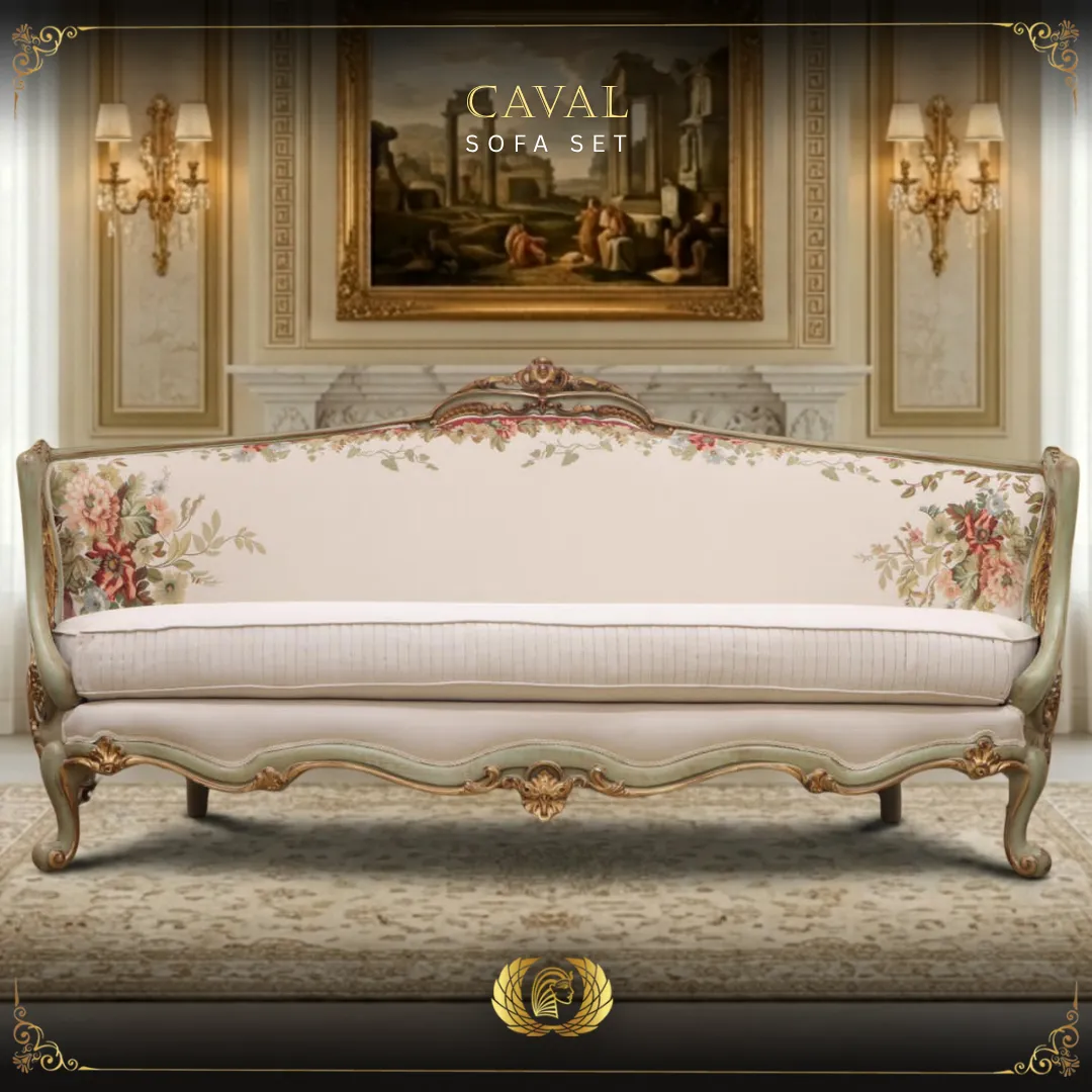 Handmade Caval White Sofa | Mobilia Cleopatra 3 Caval White Sofa Set