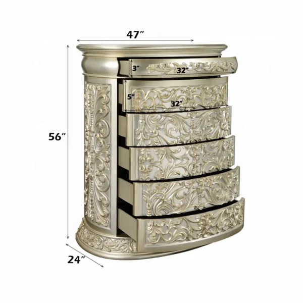 Sorina Gold Six Drawer Chest by ACME - Image 3
