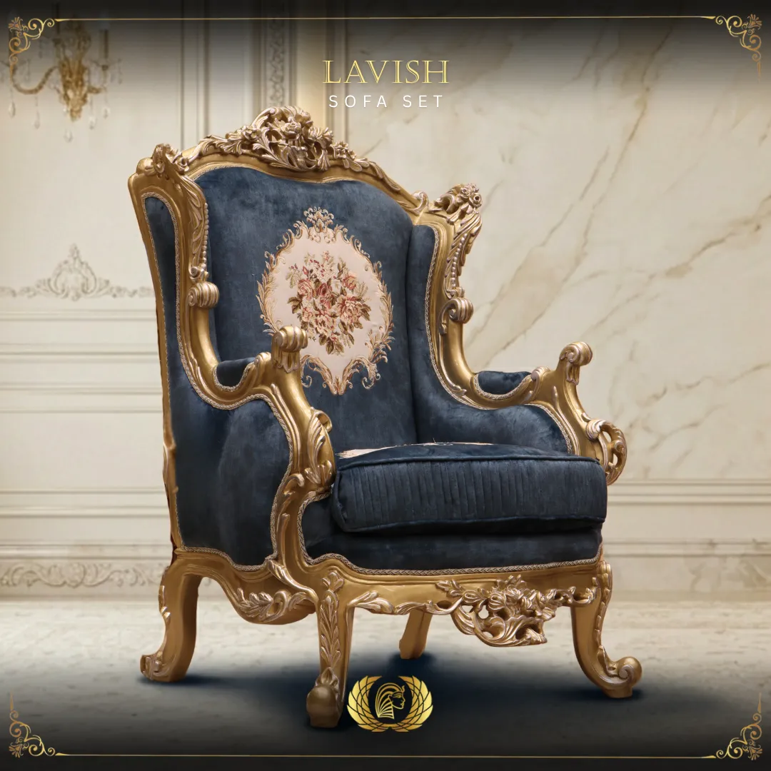 Handmade Lavish Green Chair | Mobilia Cleopatra 3 lavish-sofa-set-
