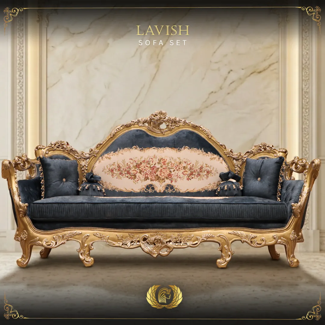Handmade Lavish Green Sofa | Mobilia Cleopatra 3 lavish-sofa-set-