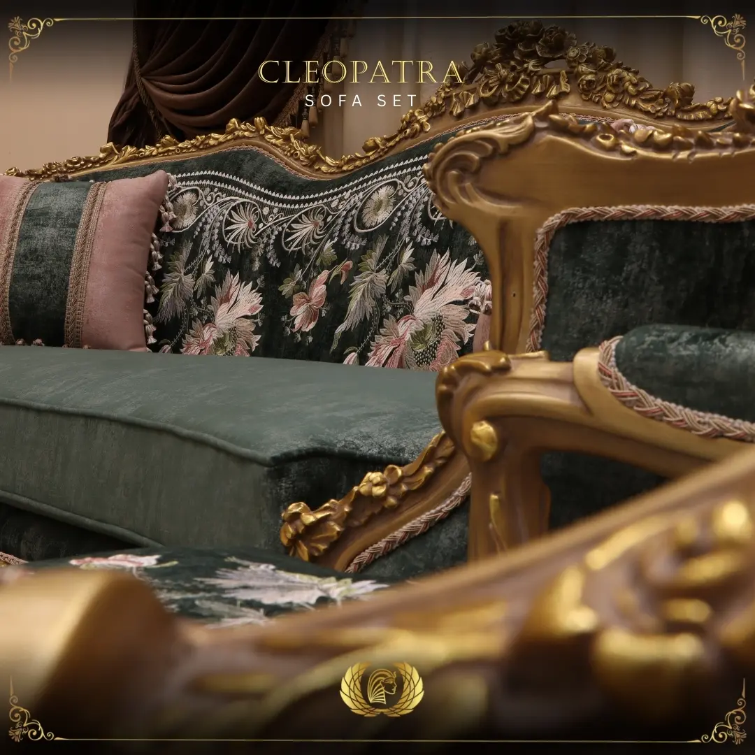 Handmade Cleopatra Green Loveseat | Mobilia Cleopatra 3 cleopatra sofa set (23)