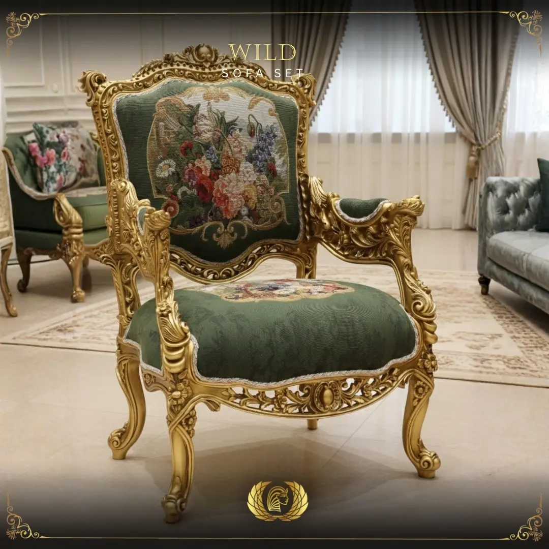 Handmade Wild Green Chair | Mobilia Cleopatra 3 wild sofa set (9)