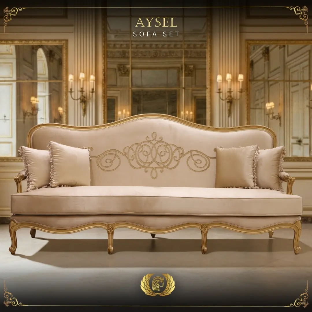 Handmade Aysel Beige Sofa | Mobilia Cleopatra 3 Aysel Sofa set (22)