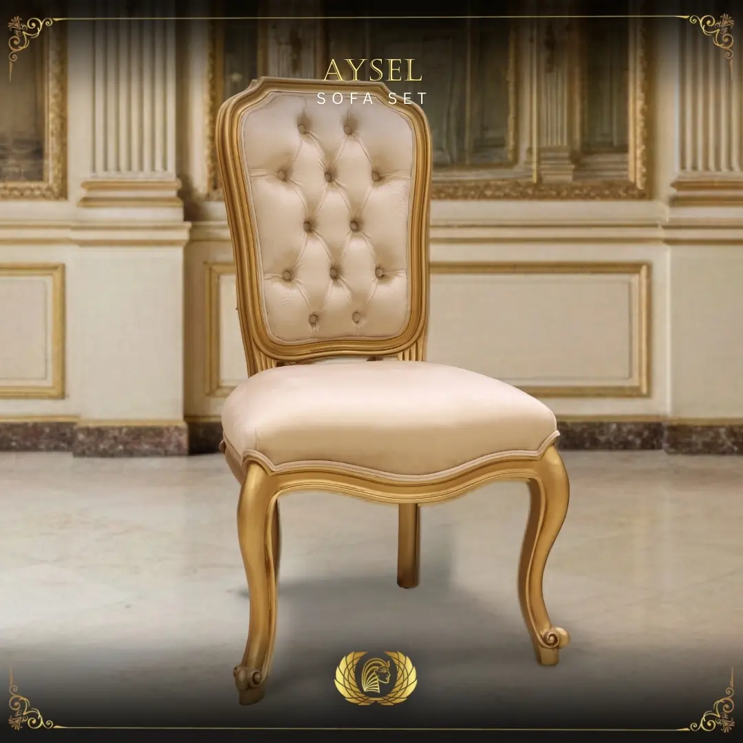 Handmade Aysel Gold Dinning Side Chair | Mobilia Cleopatra 3 Aysel dining set (7)