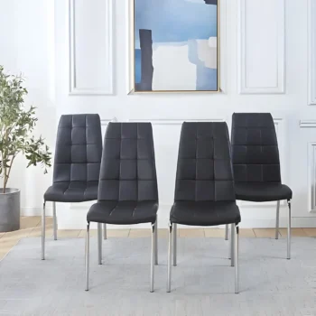 216 Two Stainless Steel Dining Room Chairs by Artisan Furniture