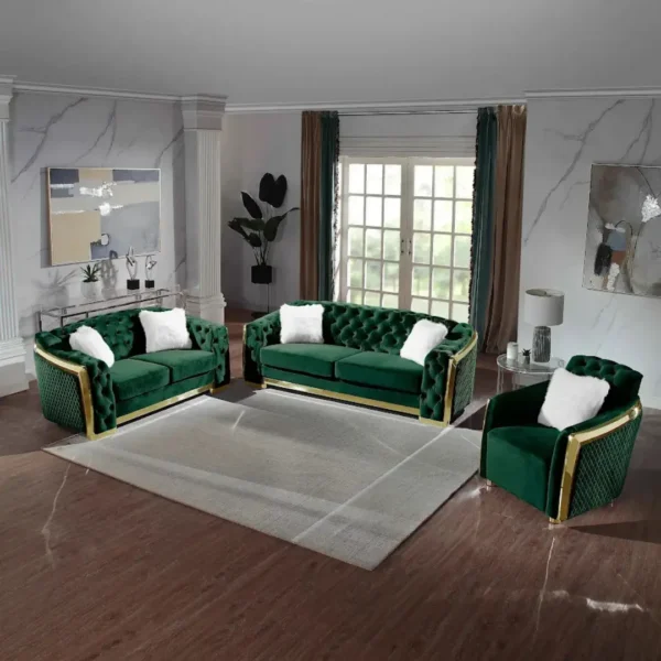 8019 Modern Velvet Sofa Set by Artisan Furniture - Image 3