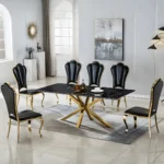 DT201GMB Marble Dining Room Table Legs Metal by Artisan Furniture – Dining Tables
