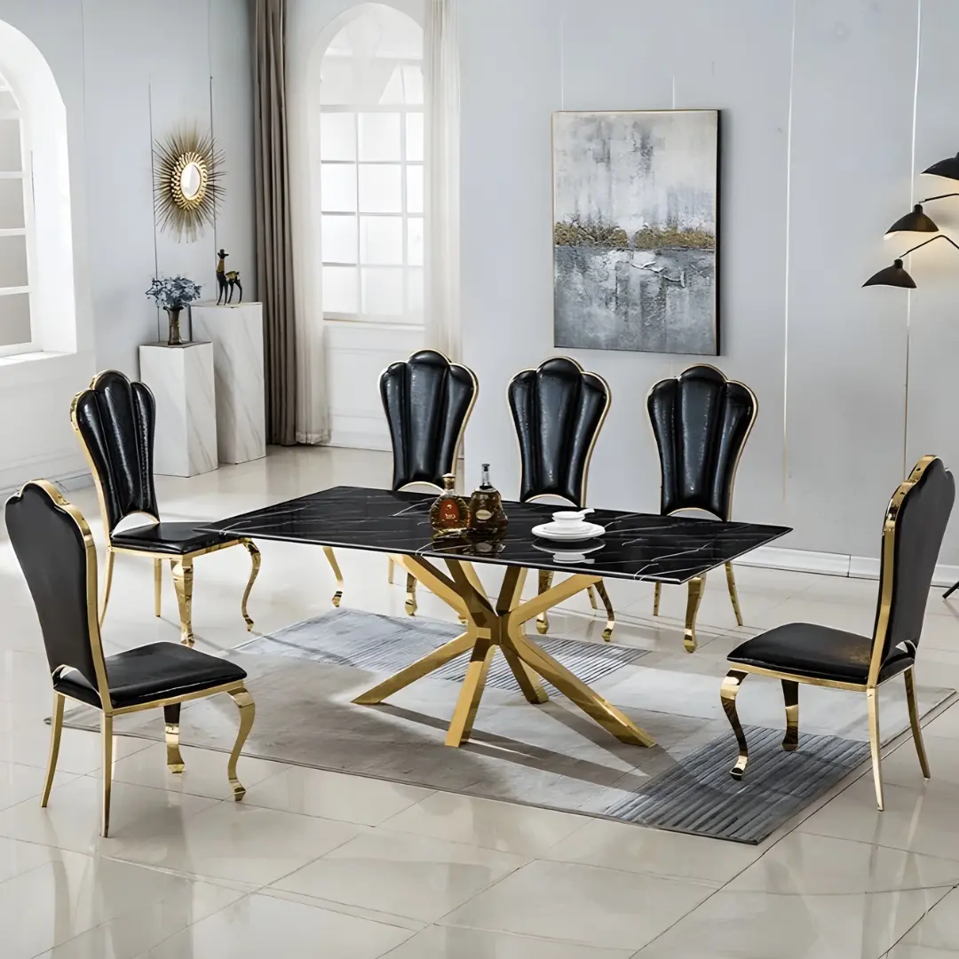 Dt201Gmb Marble Dining Room Table Legs Metal By Artisan Furniture | Mobilia Cleopatra 3 DT201GMB Marble Dining Room Table Legs Metal by Artisan Furniture - Image 1