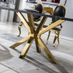 DT201GMB Marble Dining Room Table Legs Metal by Artisan Furniture – Dining Tables – View 5