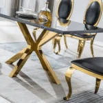 DT201GMB Marble Dining Room Table Legs Metal by Artisan Furniture – Dining Tables – View 4