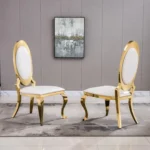 DCK68 Two White Leatherette Dining Chairs by Artisan Furniture - Image 4
