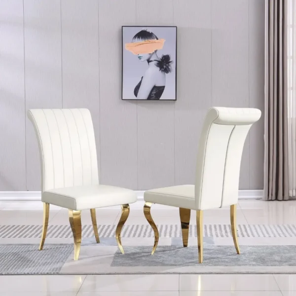 DCK86 Two Dining chairs with Stainless Steel Legs by Artisan Furniture - Image 5