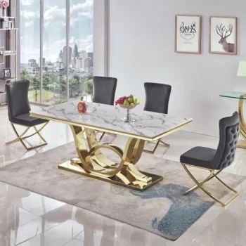 RDT315GM Marble Top Dining Table by Artisan Furniture