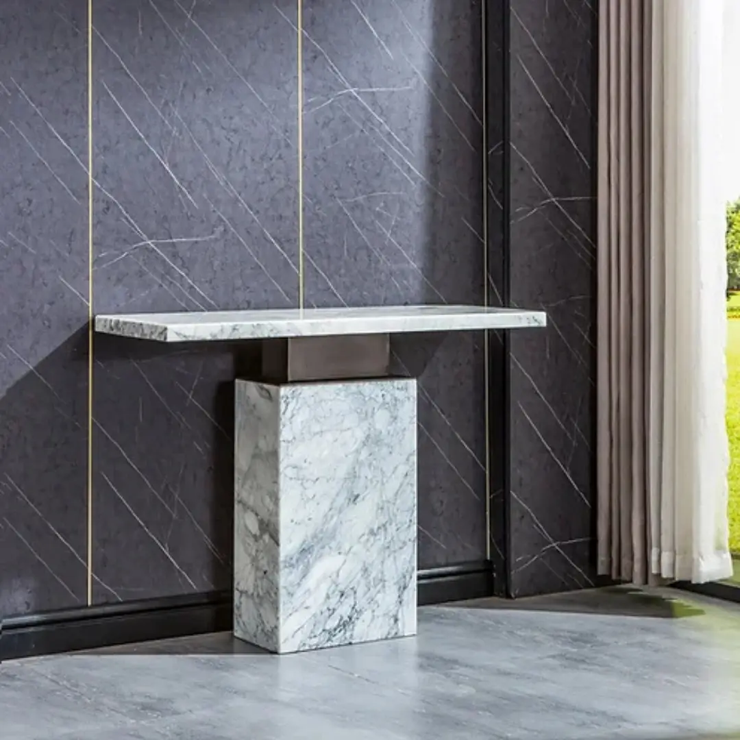 Marble Console Table St306Bmw By Artisan Furniture | Mobilia Cleopatra 3 Marble Console Table ST306BMW by Artisan Furniture - Image 1