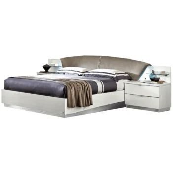 High Gloss Lacquer Onda Drop Bed White
