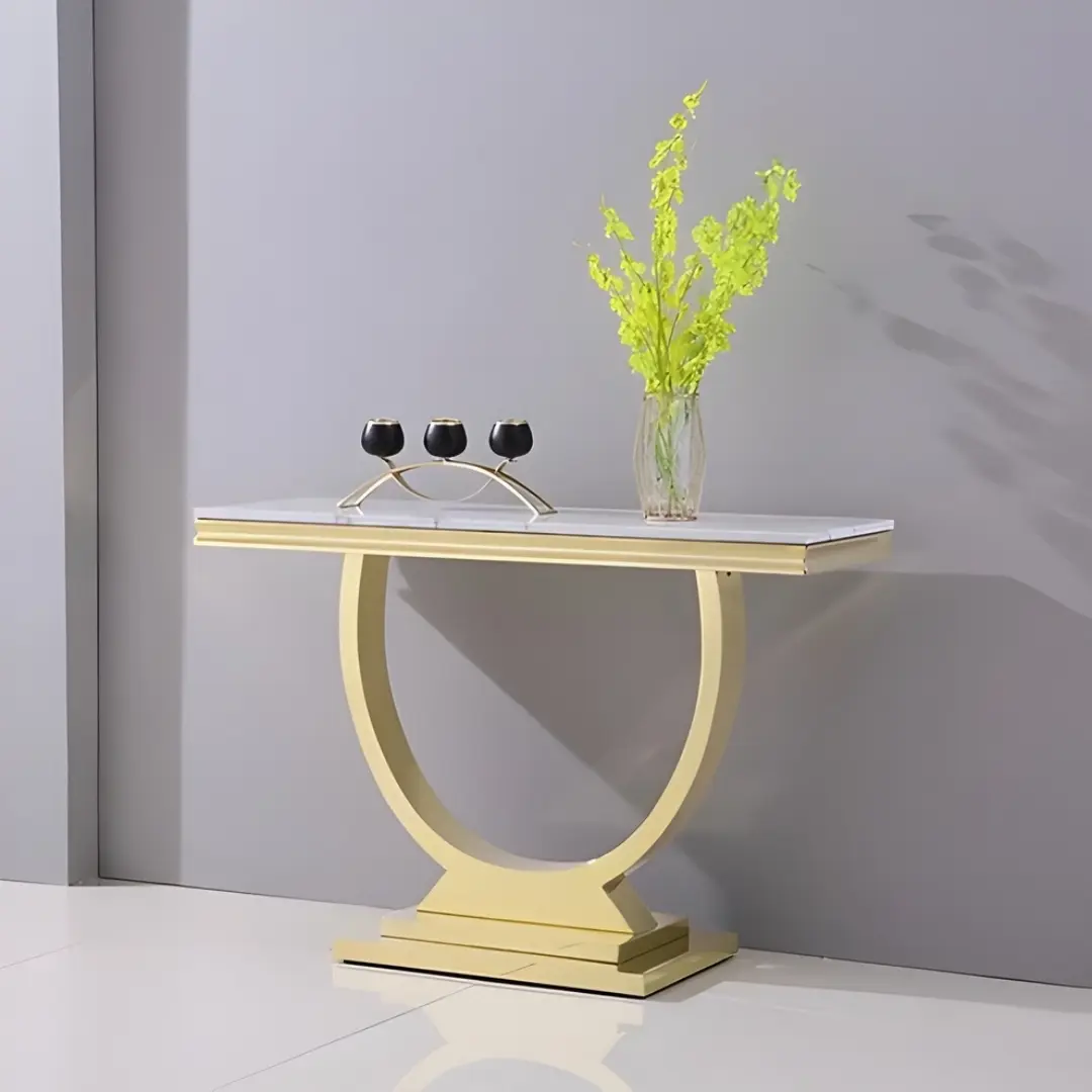White Console Table St316Gm By Artisan Furniture | Mobilia Cleopatra 3 White Console Table ST316GM by Artisan Furniture - Image 1